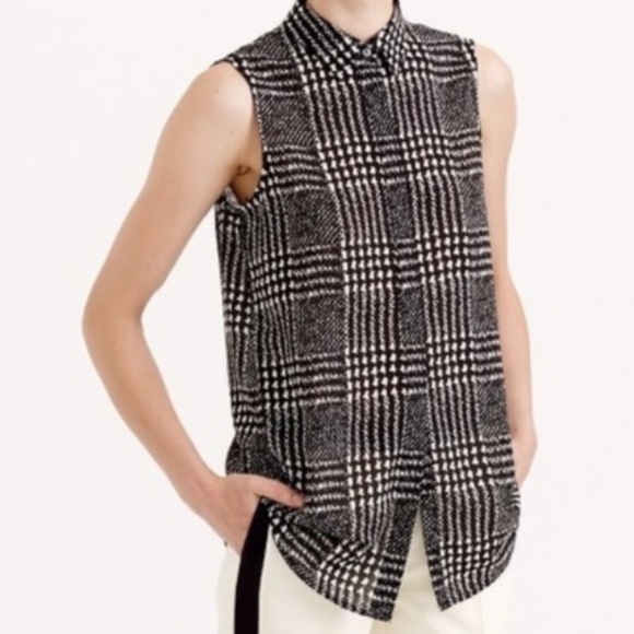 J. Crew Sleeveless Paid Blouse - Picture 1 of 6